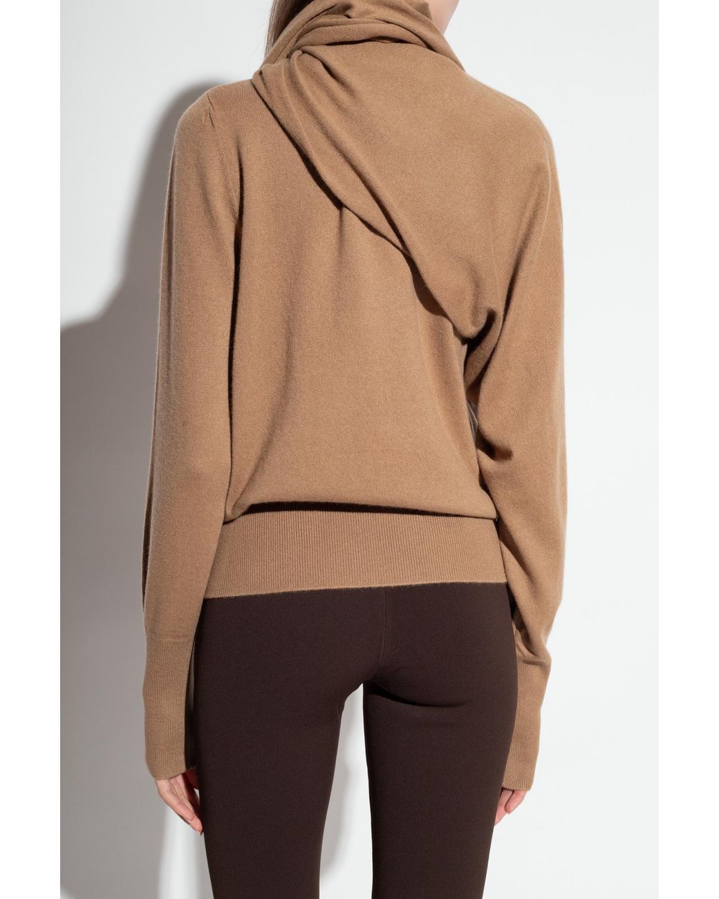 Ferragamo Natural Ferragamo Long-Sleeved Scarf Jumper