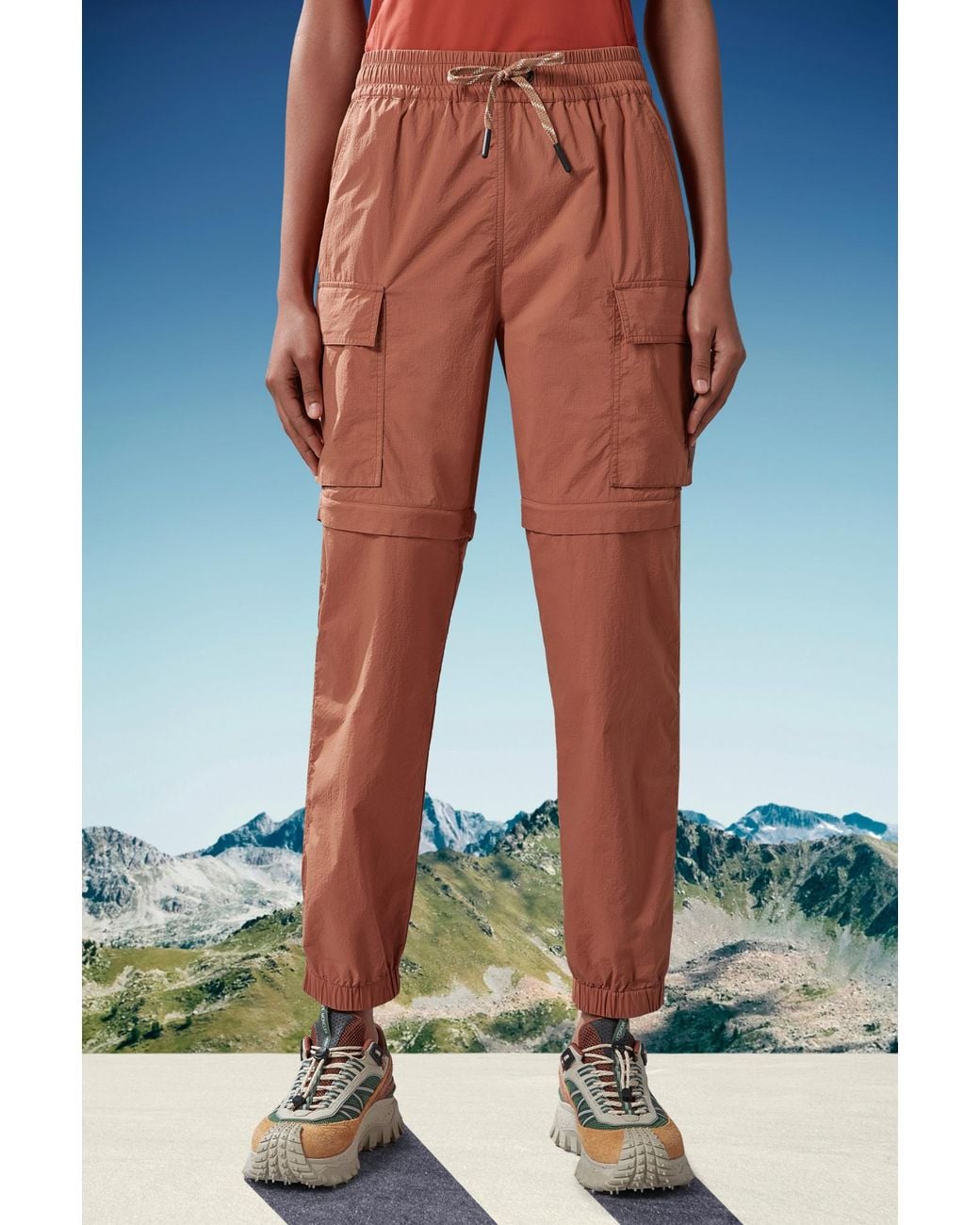Moncler Red Grenoble Pocket Detailed Cargo Trousers