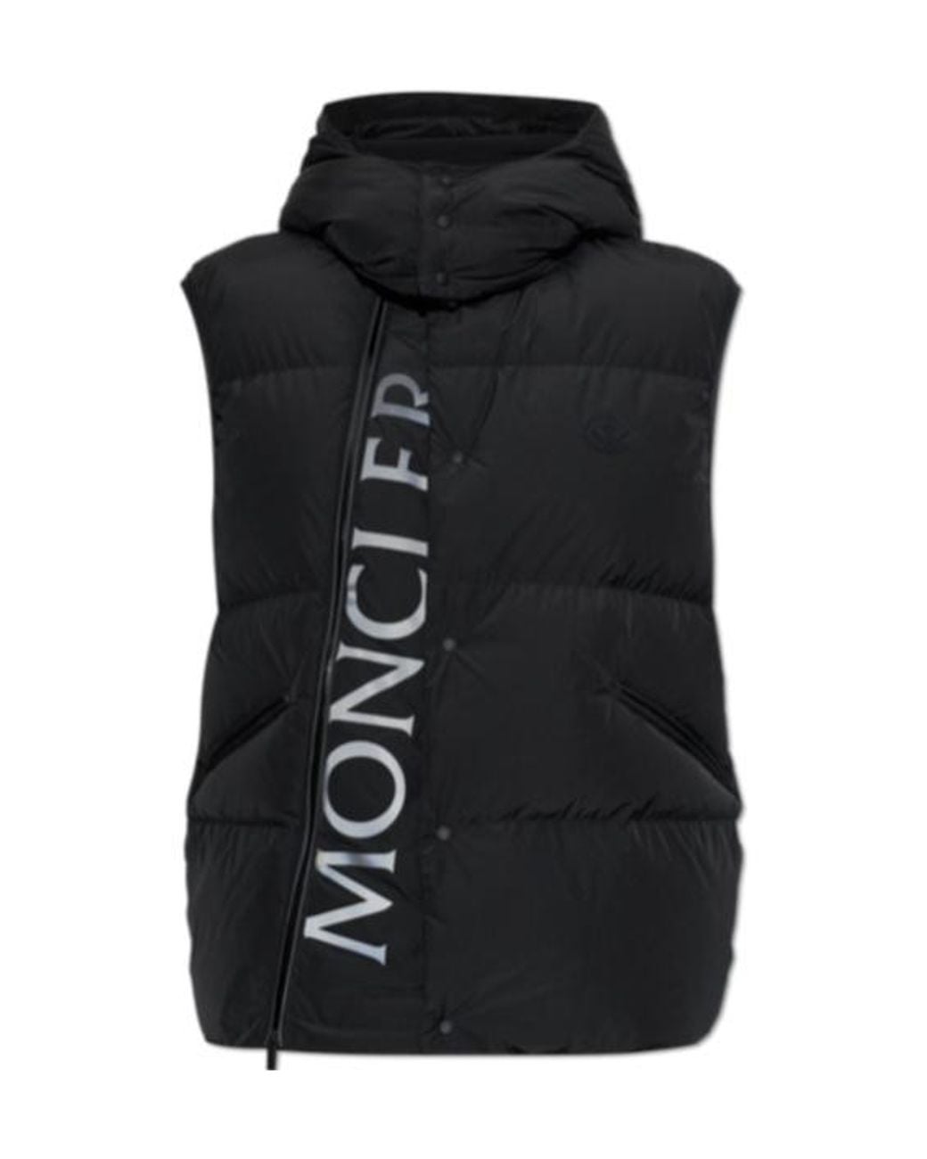 Moncler Black Aeclaire Hooded Down Vest for men
