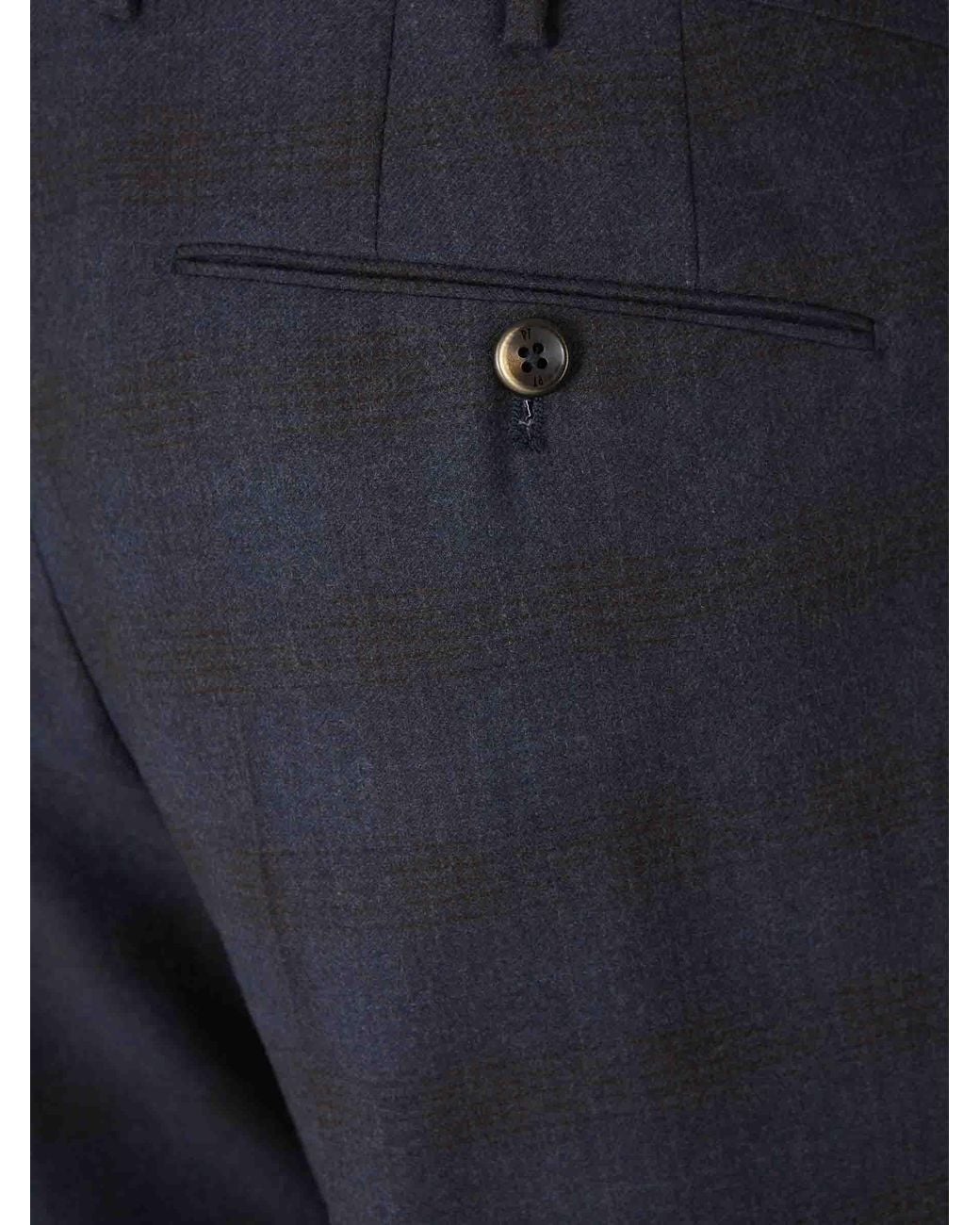 Pt Pantaloni Blue Wool Plaid Trousers for men