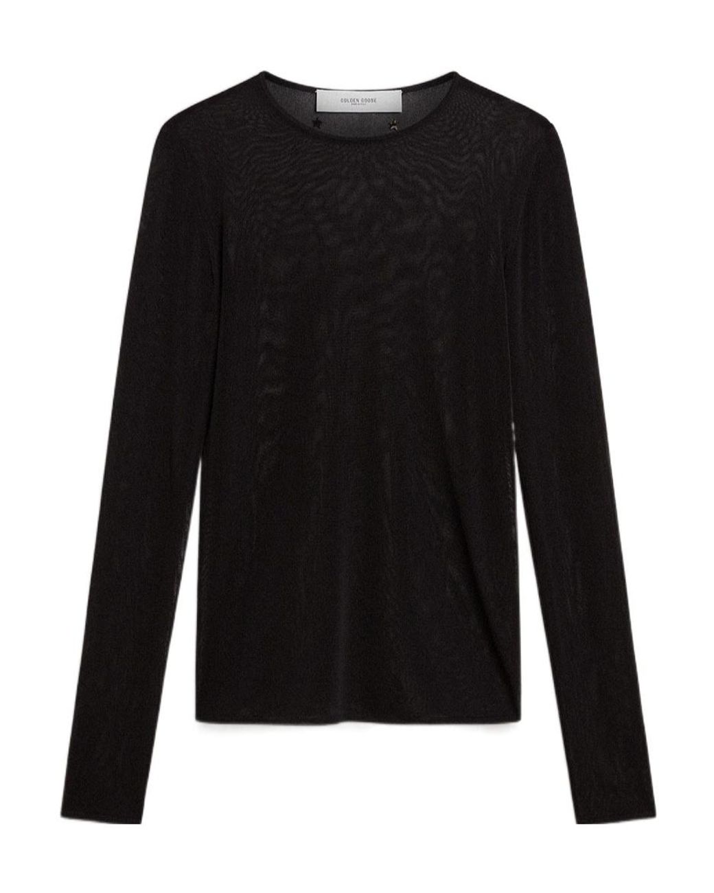 Golden Goose Deluxe Brand Black Long Sleeved Crewneck T-Shirt