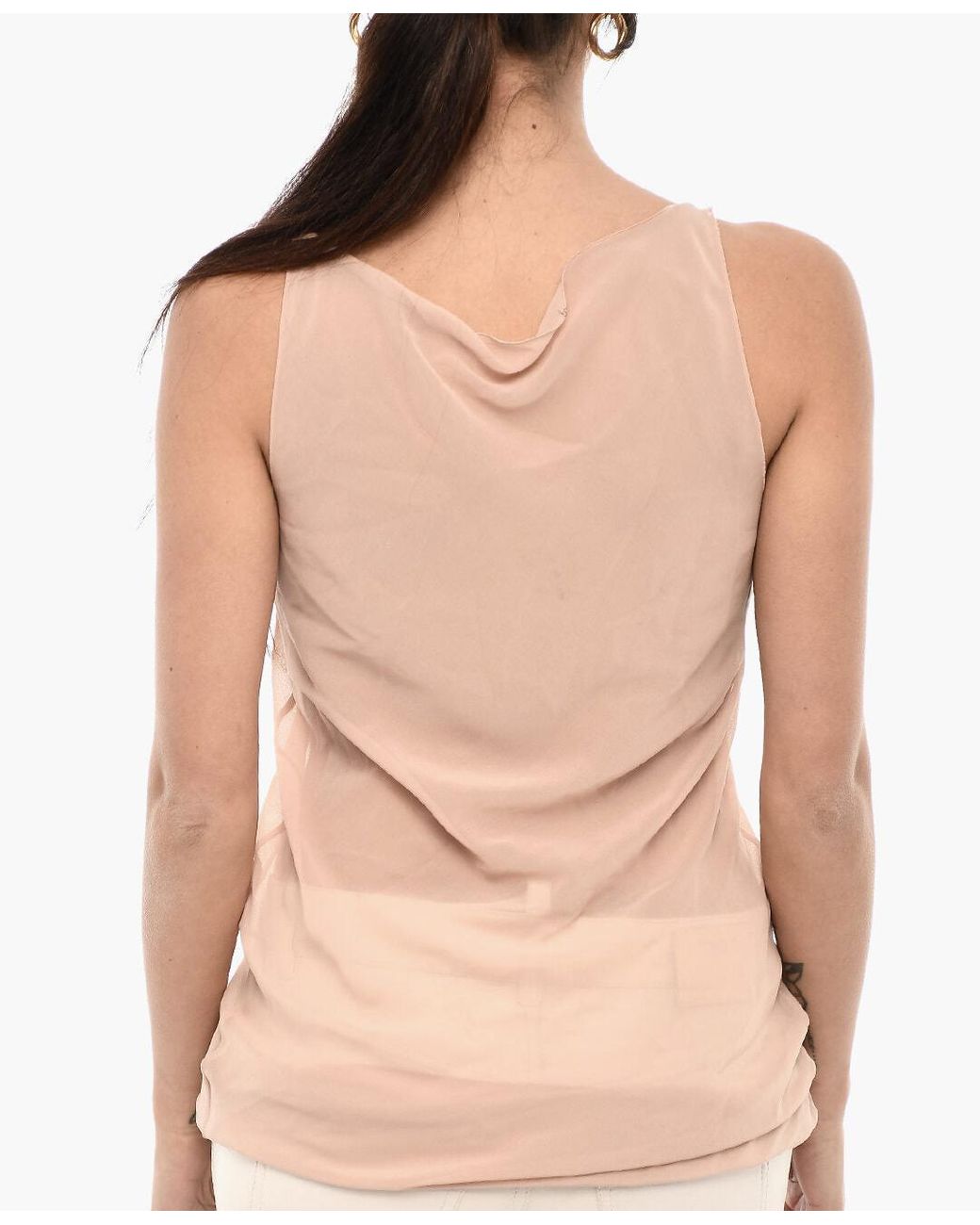 DSquared² Pink Sheer Draped Top