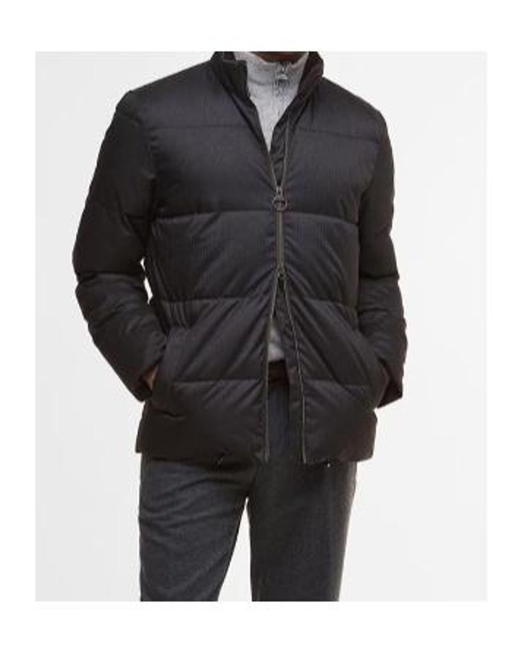 Barbour Black Quilted Zip-Up Jacket for men