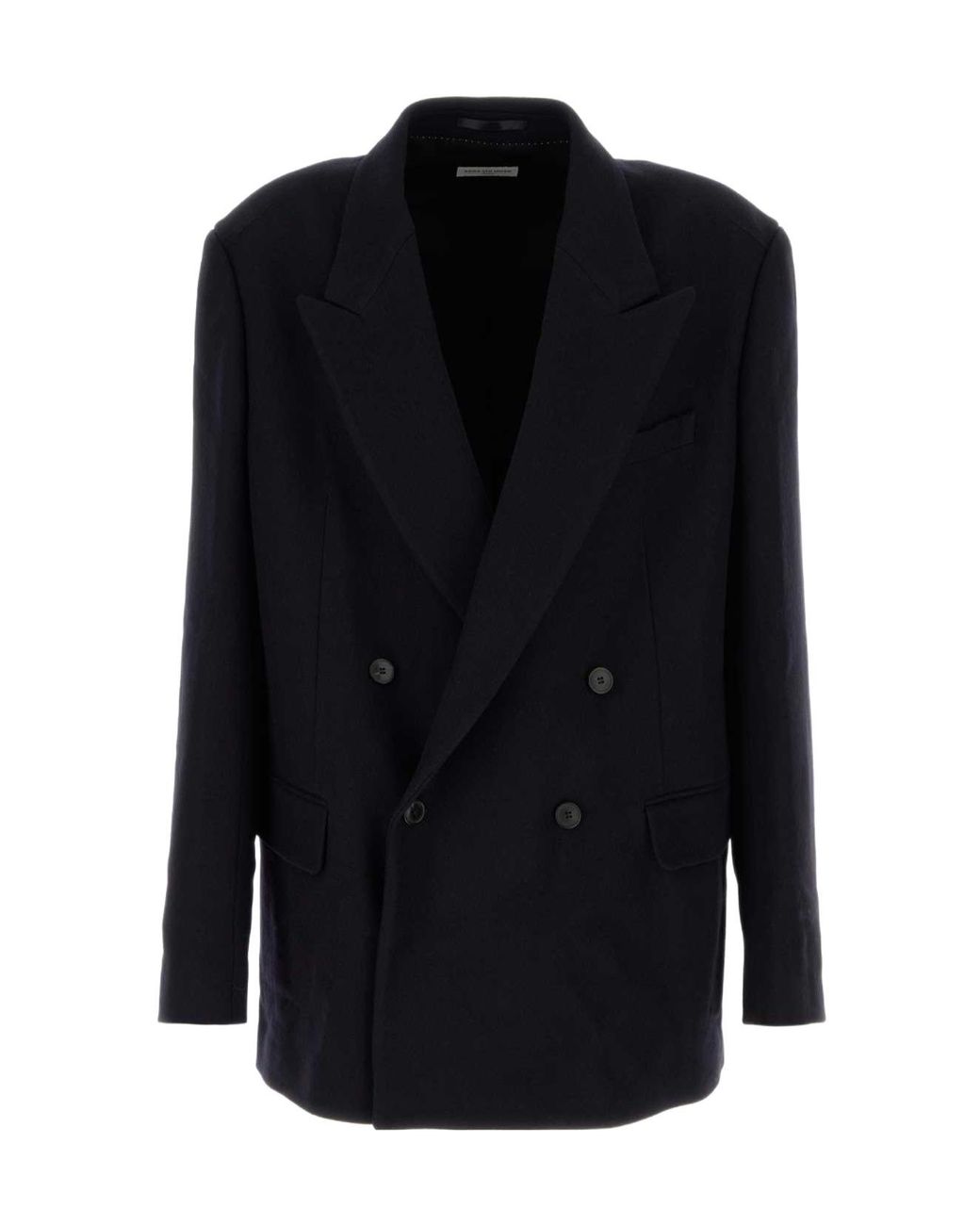 Dries Van Noten Blue Double-Breasted Oversized Blazer for men