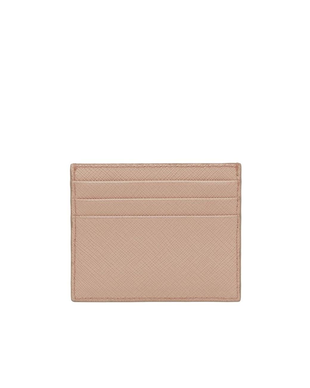 Prada Natural Logo Plaque Card Holder