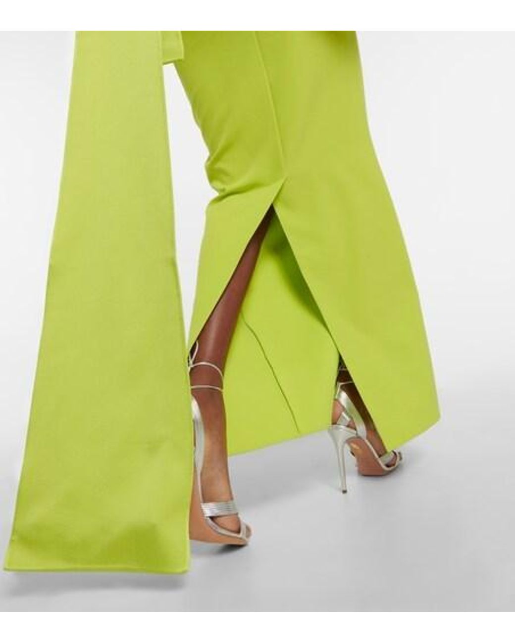 Safiyaa Green Kalika Crêpe Gown