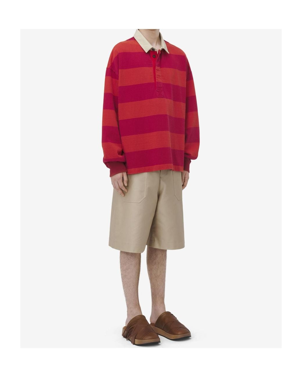 McQueen Red Striped Polo Shirt for men