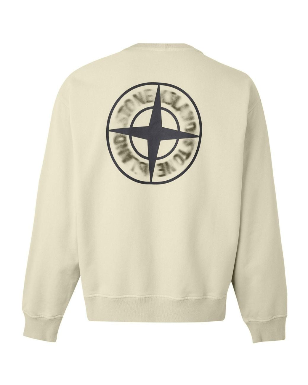 Stone Island White Light Crewneck Loose Sweatshirt for men