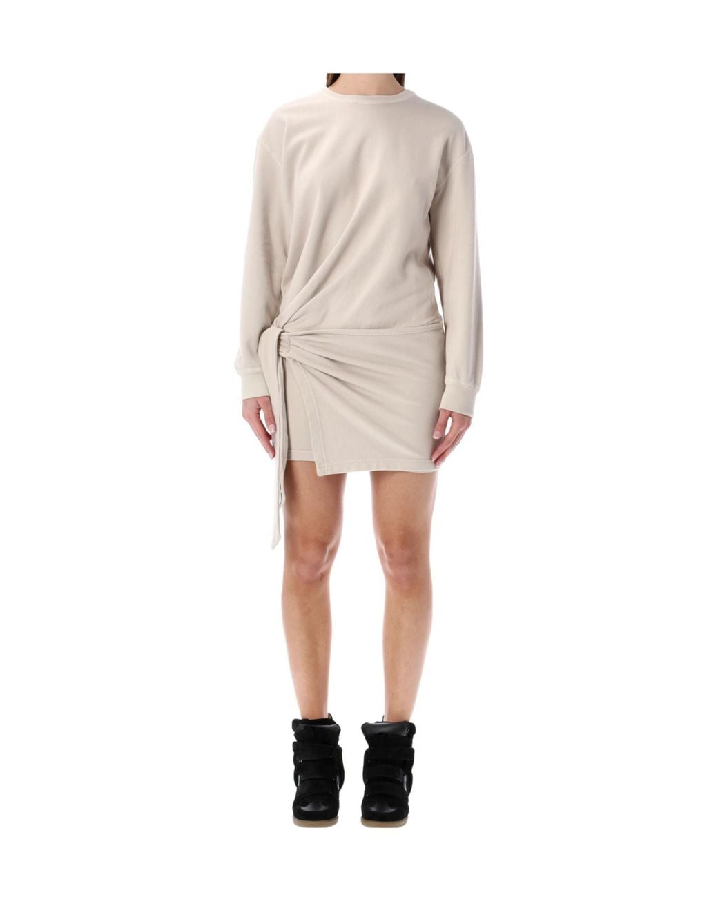Isabel Marant Natural Isabel Marant Etoile Marant Étoile Zae Cotton Mini Sweatshirt Dress