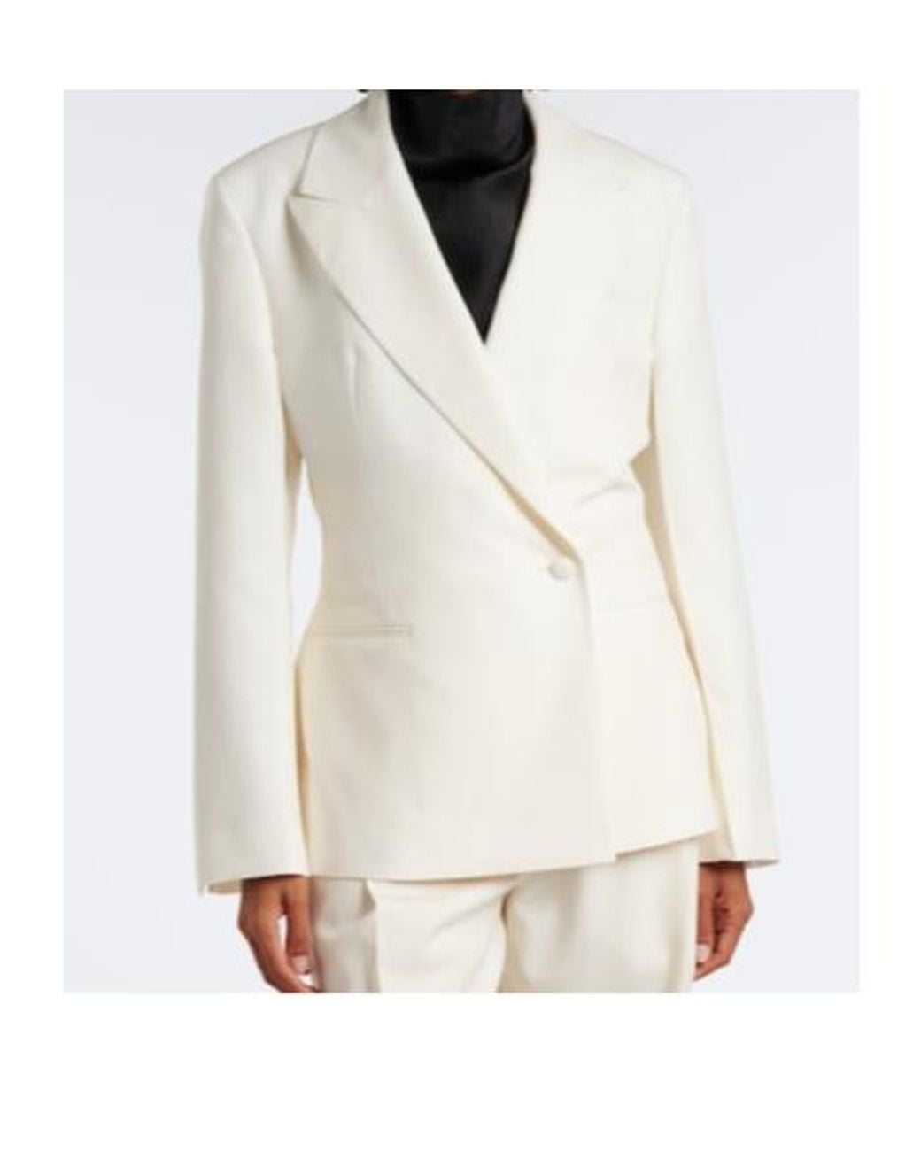Rohe White Double-Breasted Virgin Wool Blazer