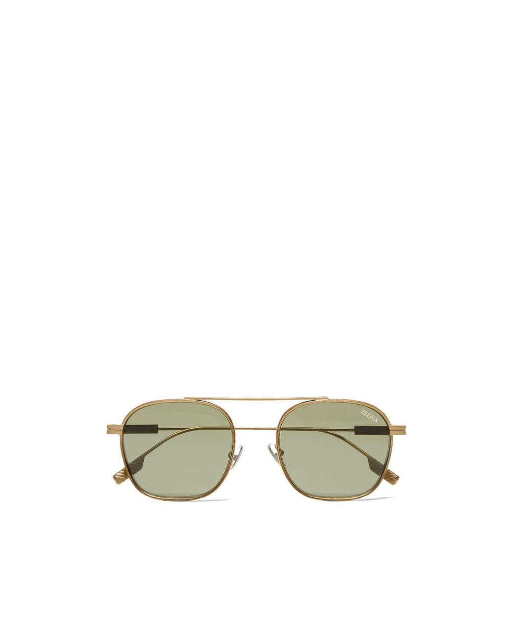 Zegna Metallic Pilot Frame Sunglasses for men