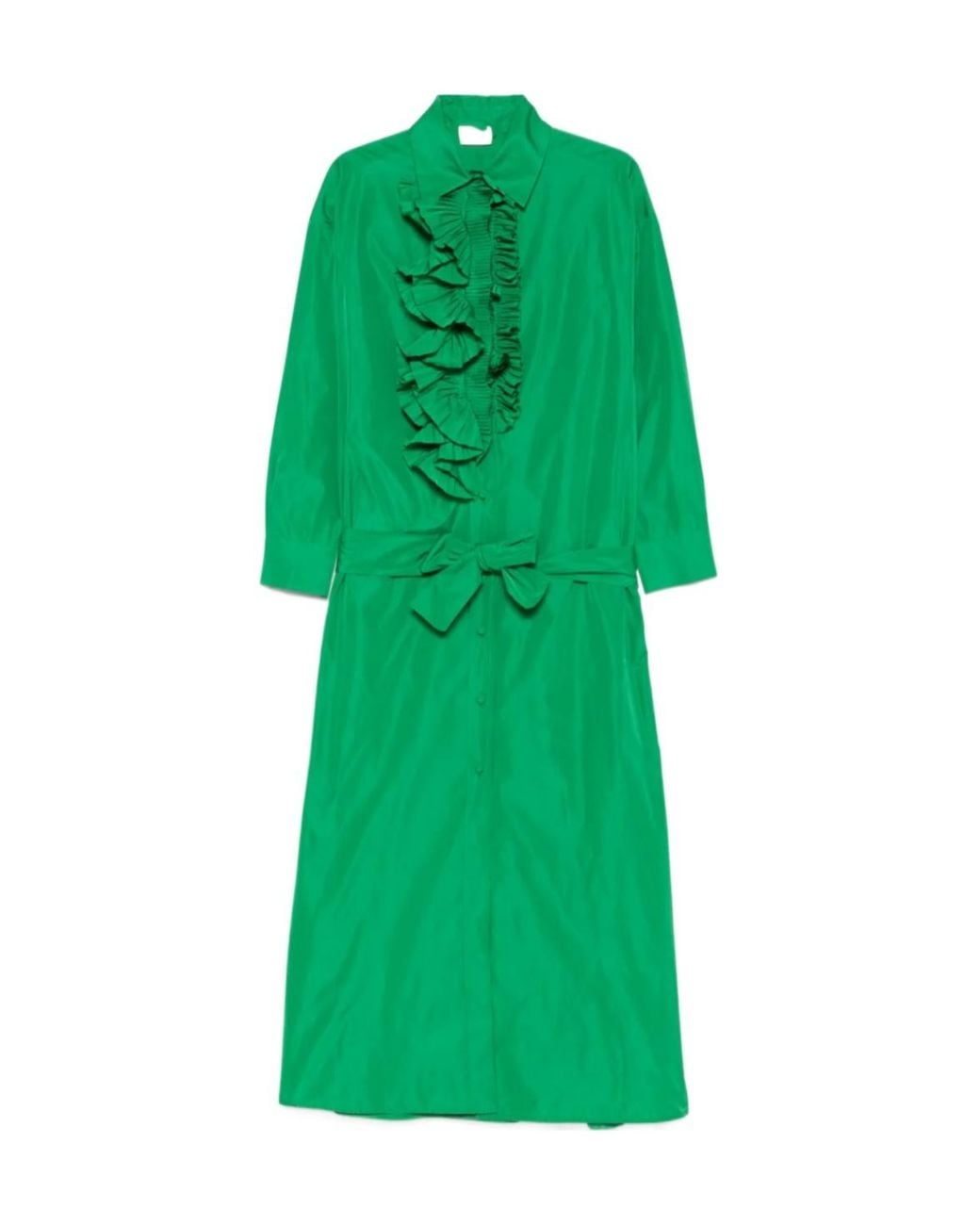 P.A.R.O.S.H. Green Pimpy Maxi Dress
