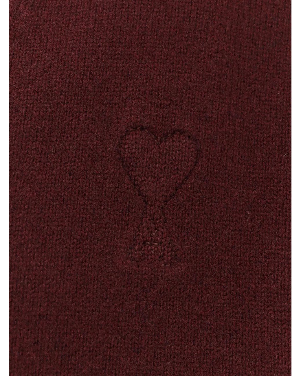 AMI Red V-Neck Buttoned Cardigan