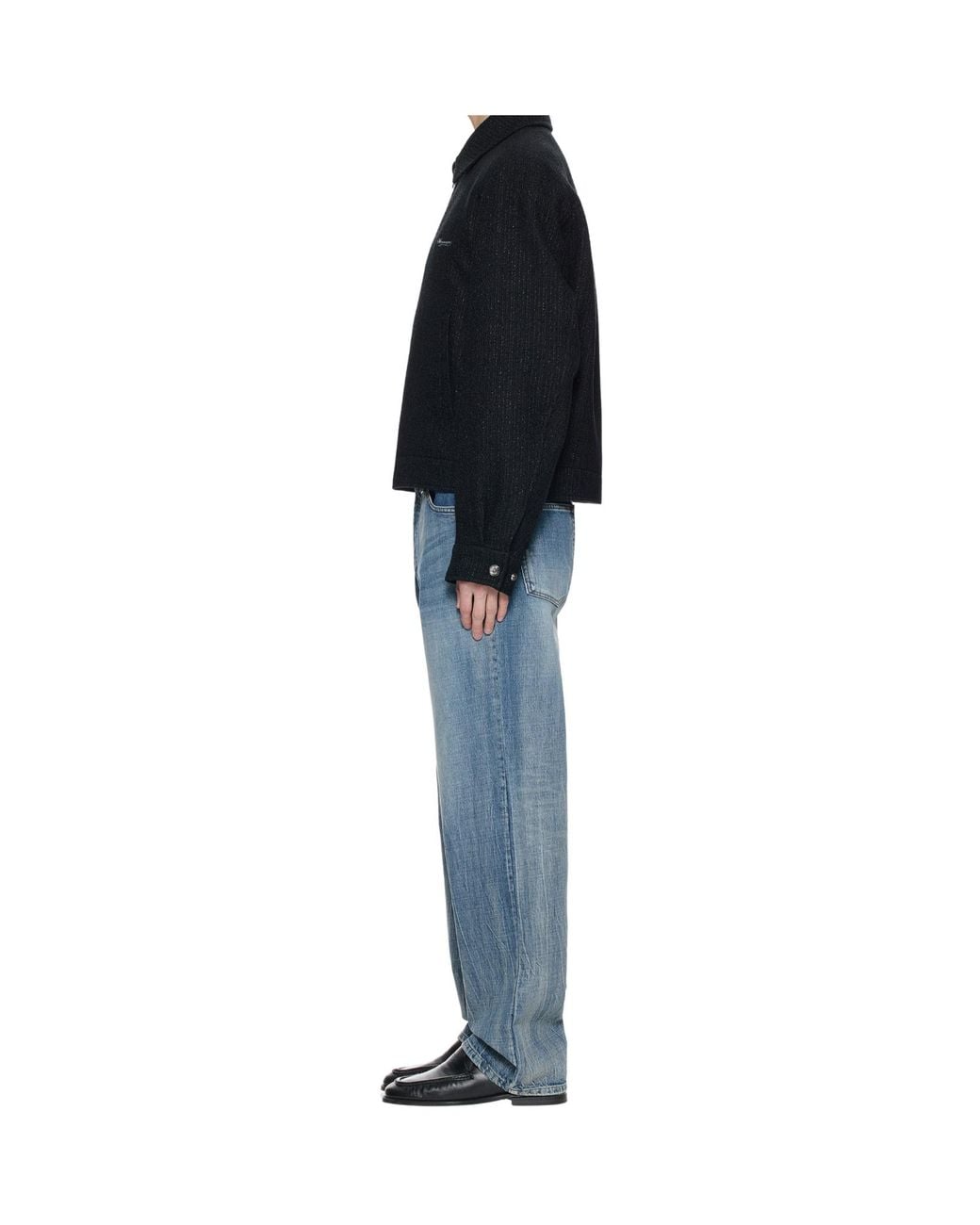Wooyoungmi Black Logo Zip-Up Jacket for men
