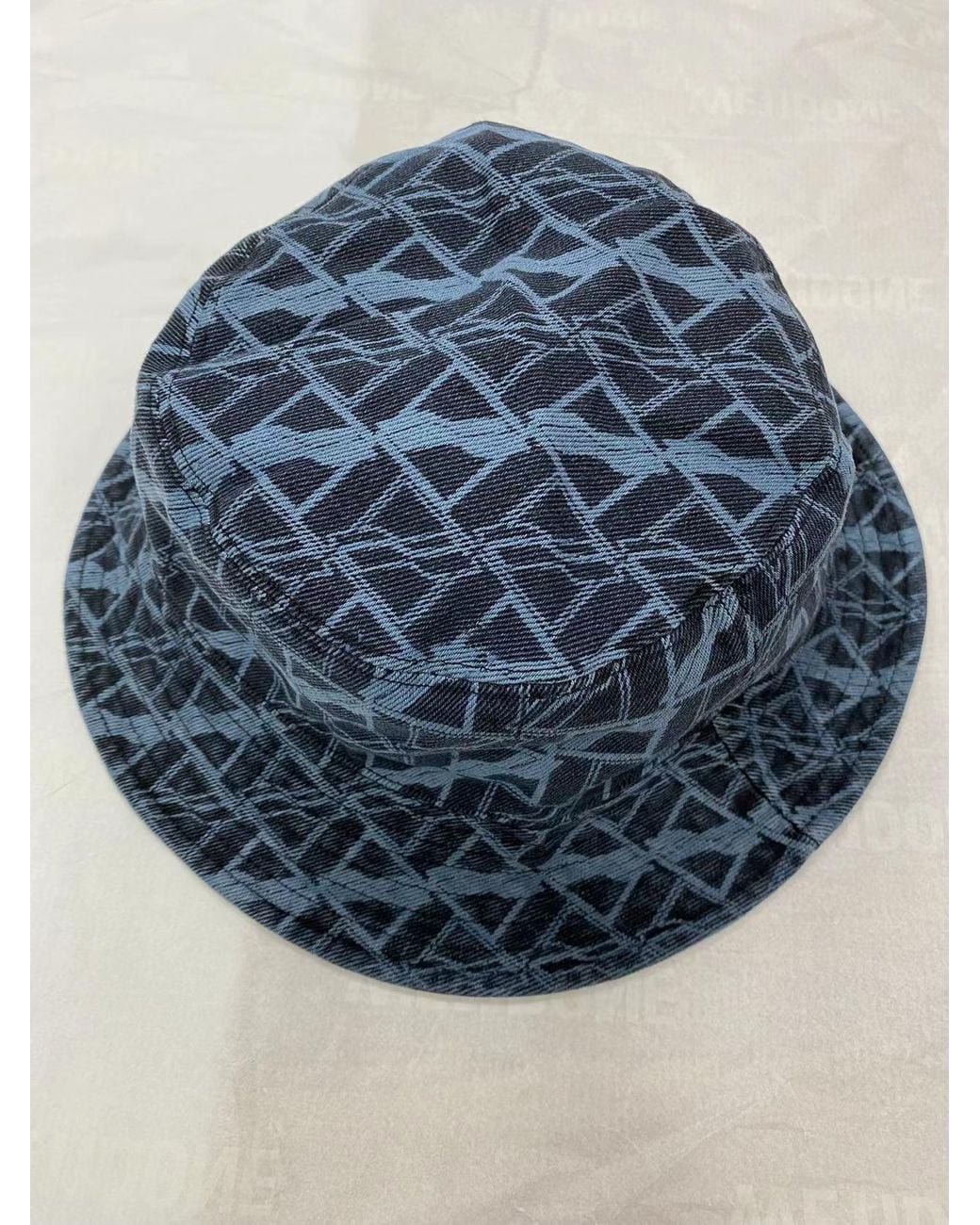 we11done Blue All-Over Print Bucket Hat for men