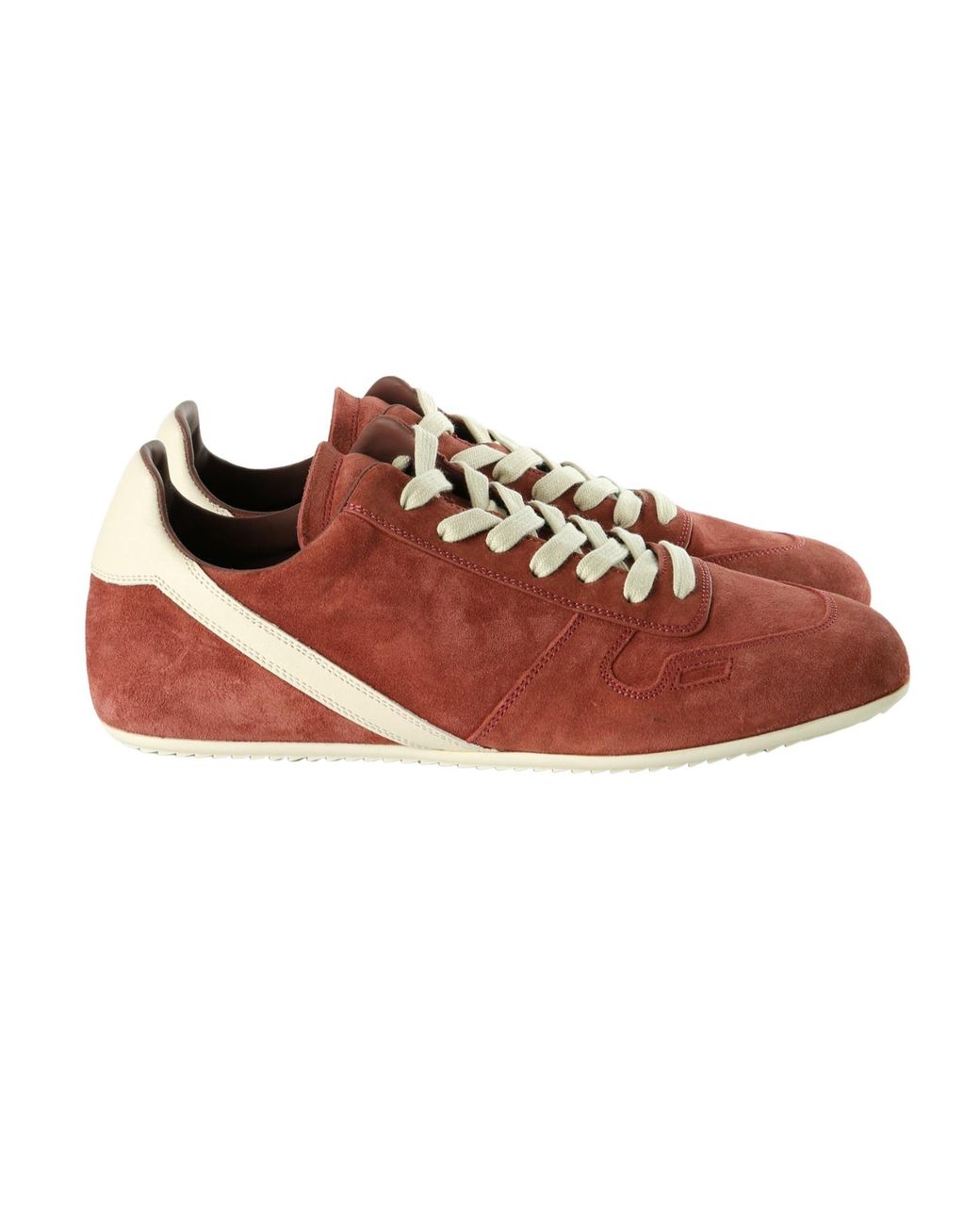 Rick Owens Brown Leather-Trimmed Suede Sneakers