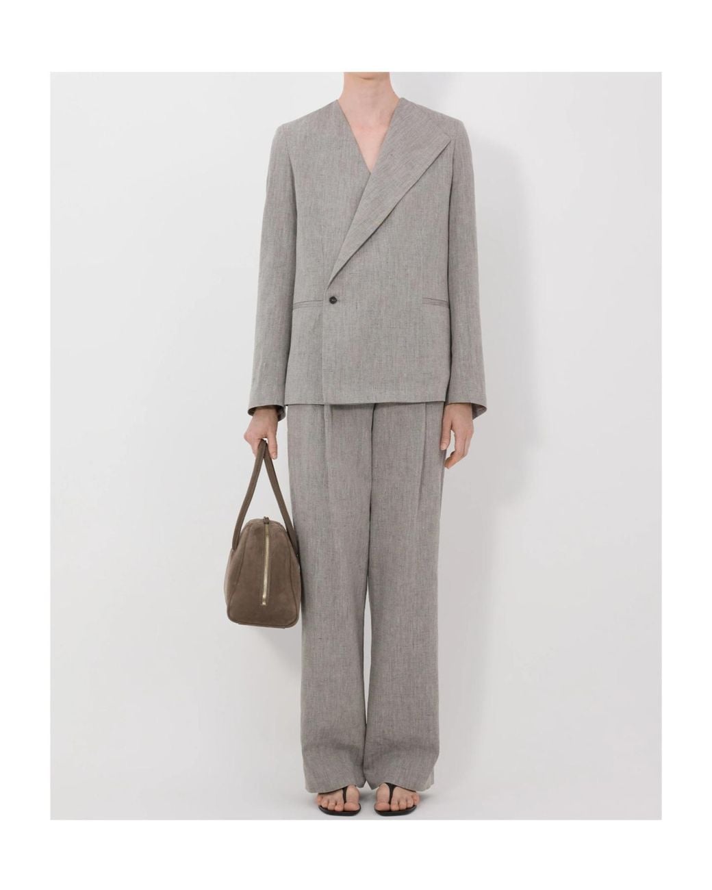 Loulou de Saison Gray Suna Asymmetric Tailored Jacket