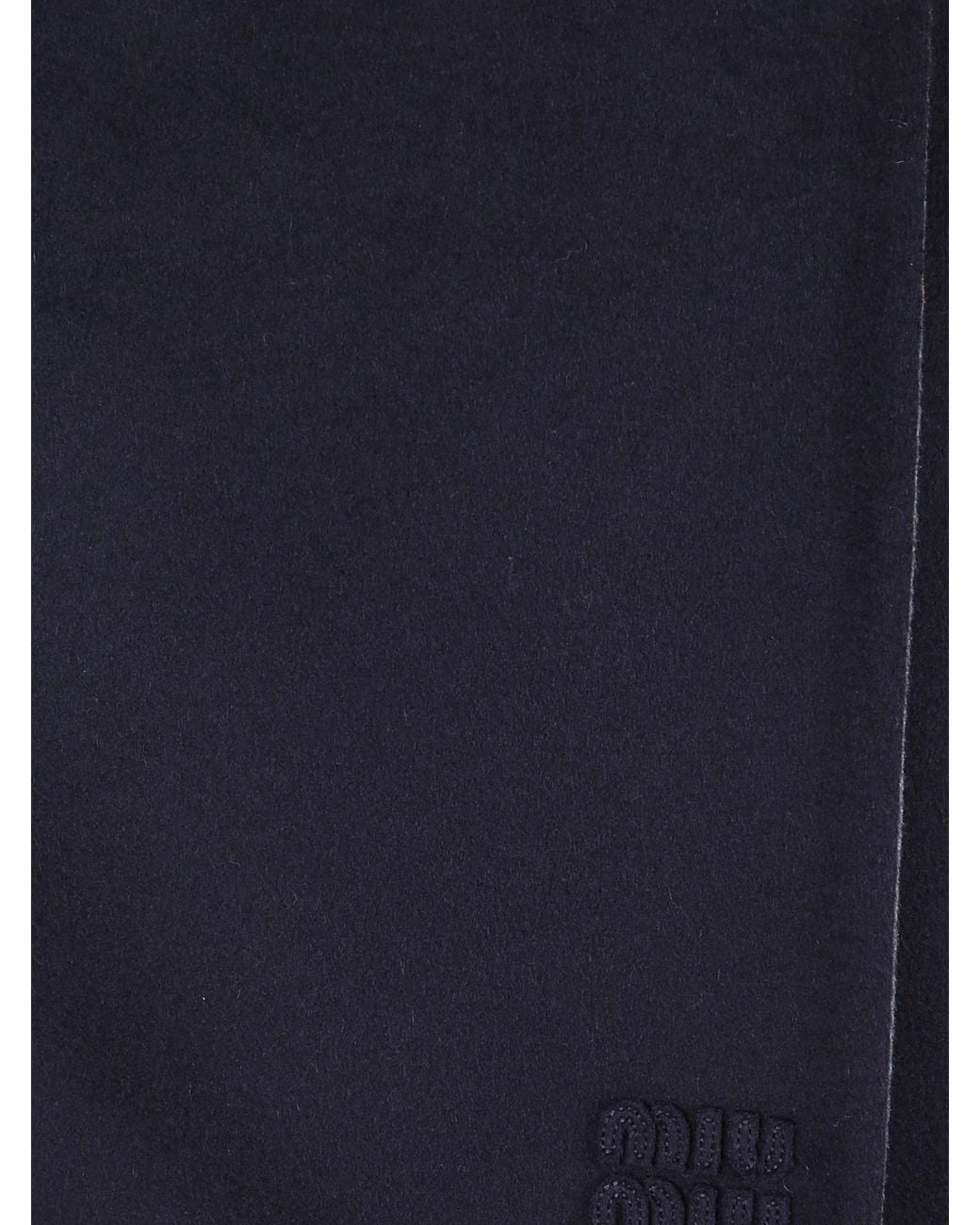 Miu Miu Blue Flannel Logo Mini Skirt