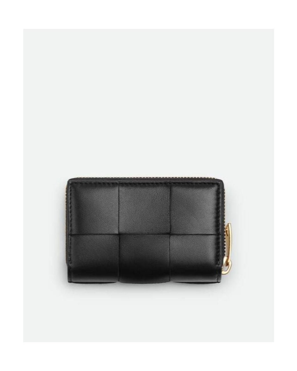 Bottega Veneta Black Cassette Accordion Zip Around Card Holder