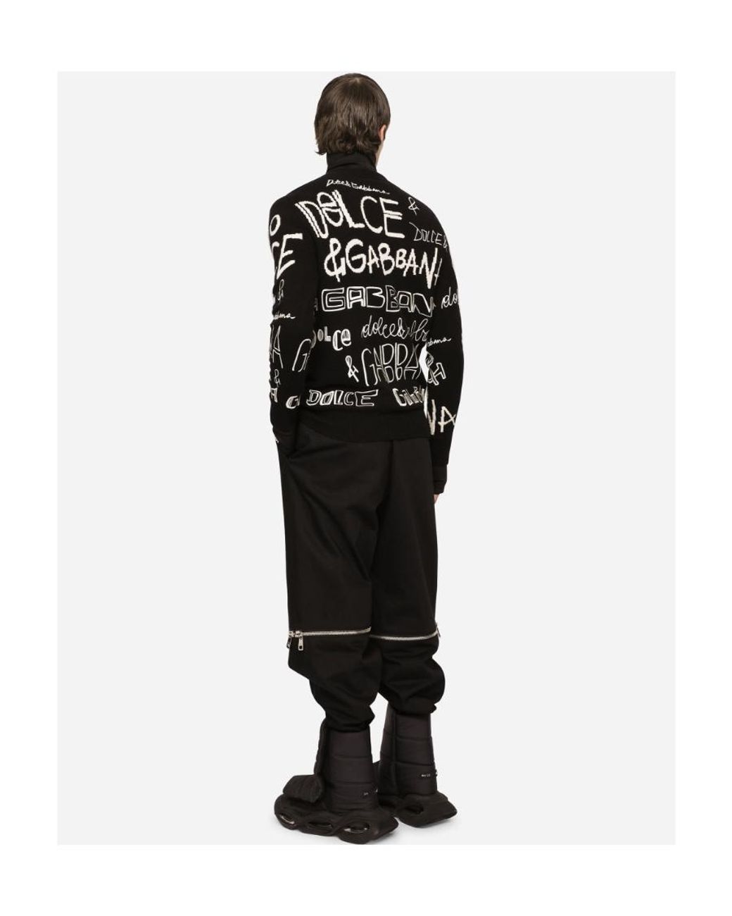 Dolce & Gabbana Black Logo-Detail Crew-Neck Jumper for men