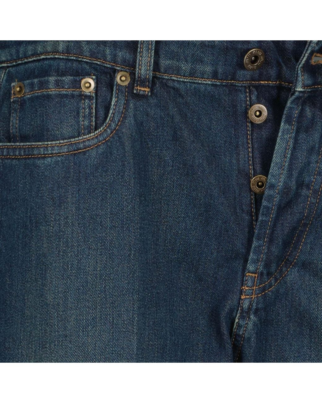 Miu Miu Blue Five-Pocket Denim Jeans