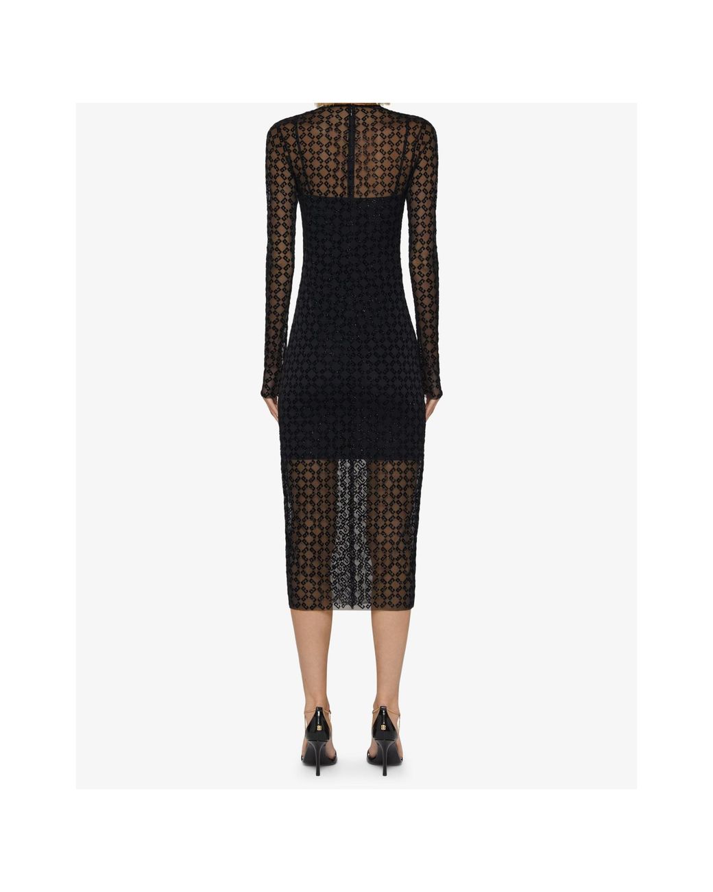 Givenchy Black Monogrammed Crew Neck Dress