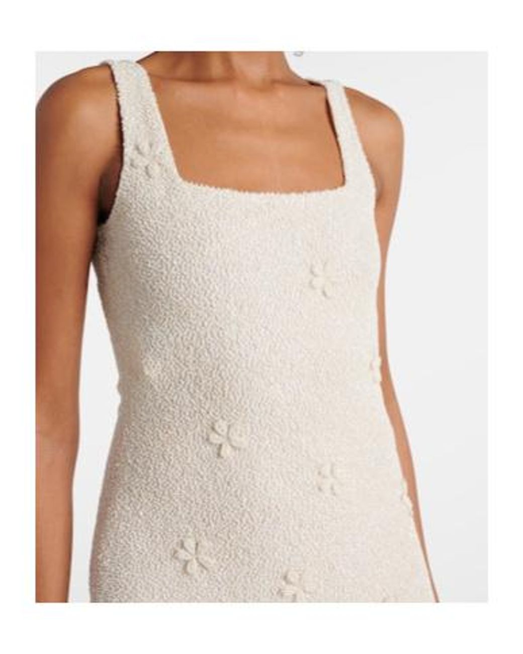Staud White Le Sable Beaded Minidress