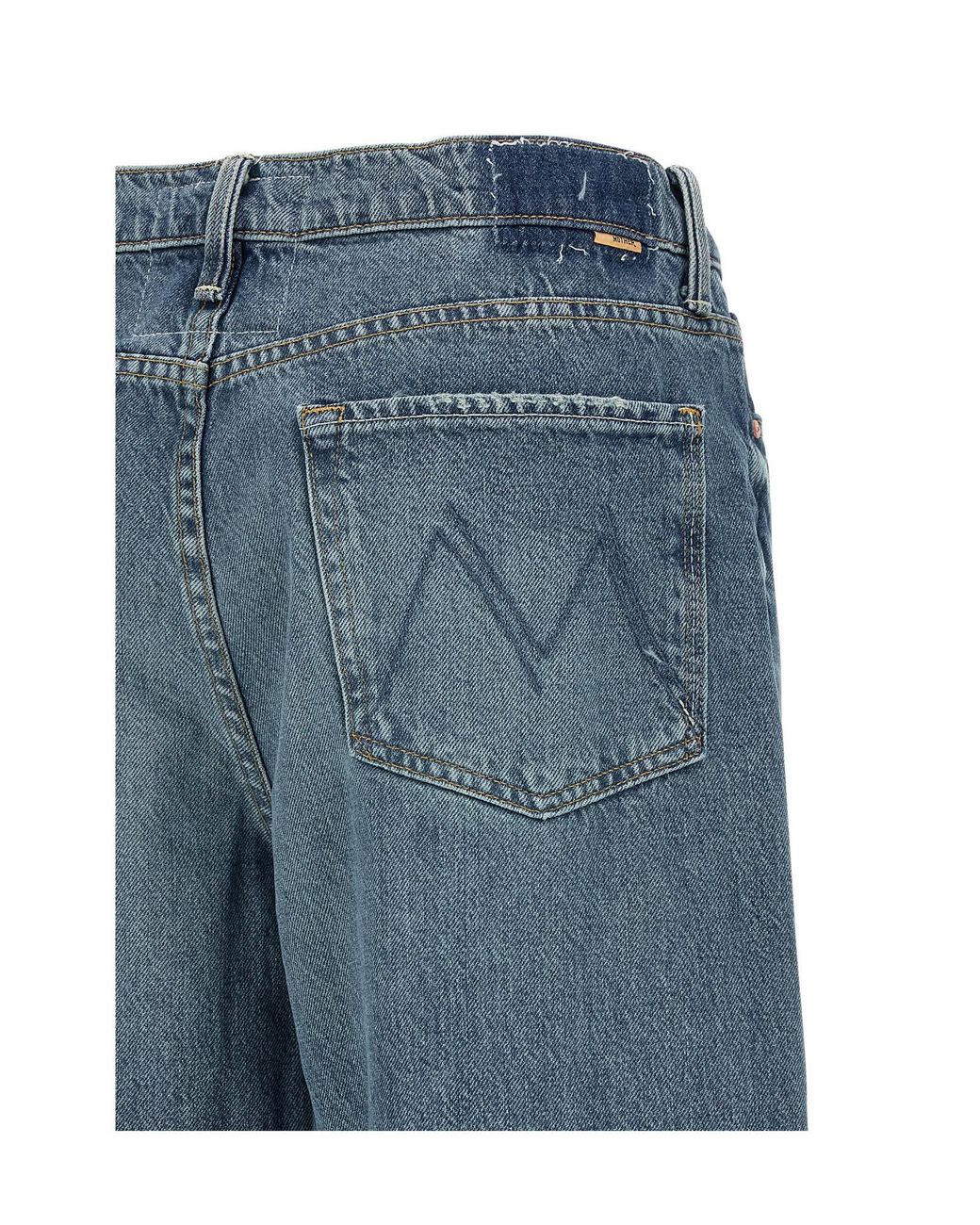 Mother Blue Dodger Flood Wide-Leg Jeans