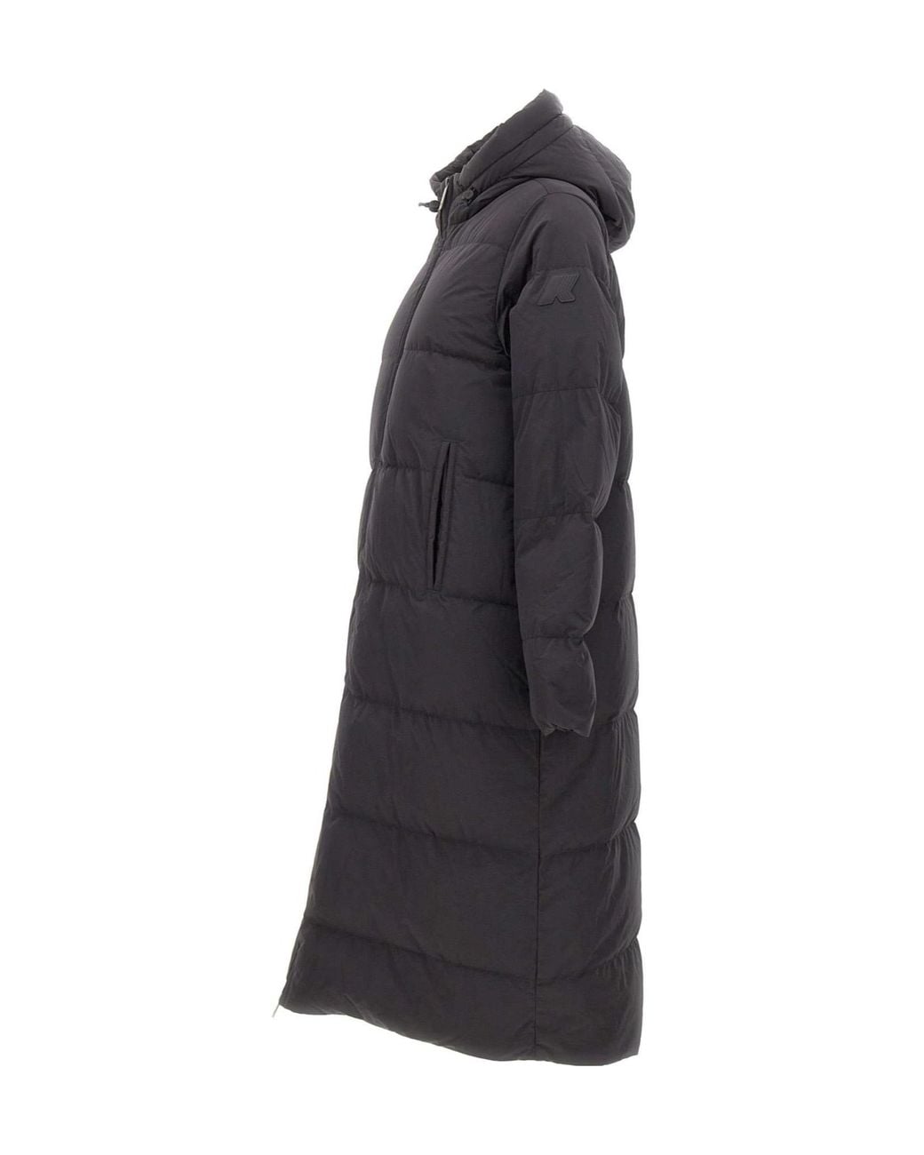 K-Way Blue Quilted Hooded Coat