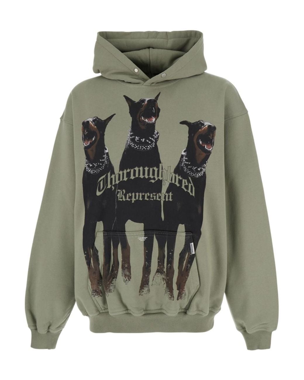 Represent Gray Thoroughbred Long Sleeved Hoodie for men