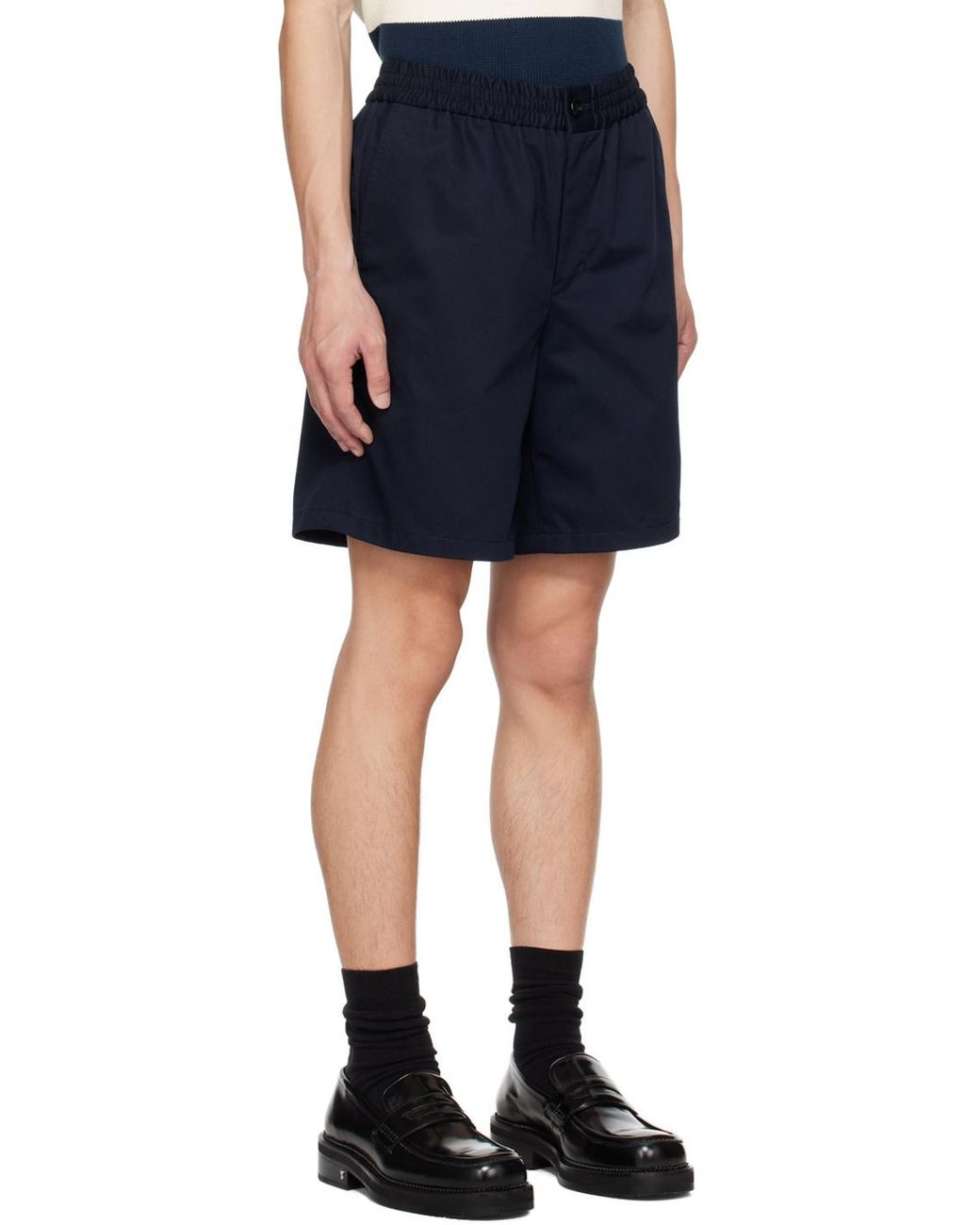 AMI Blue Ami De Coeur Elasticated Waistband Track Shorts for men