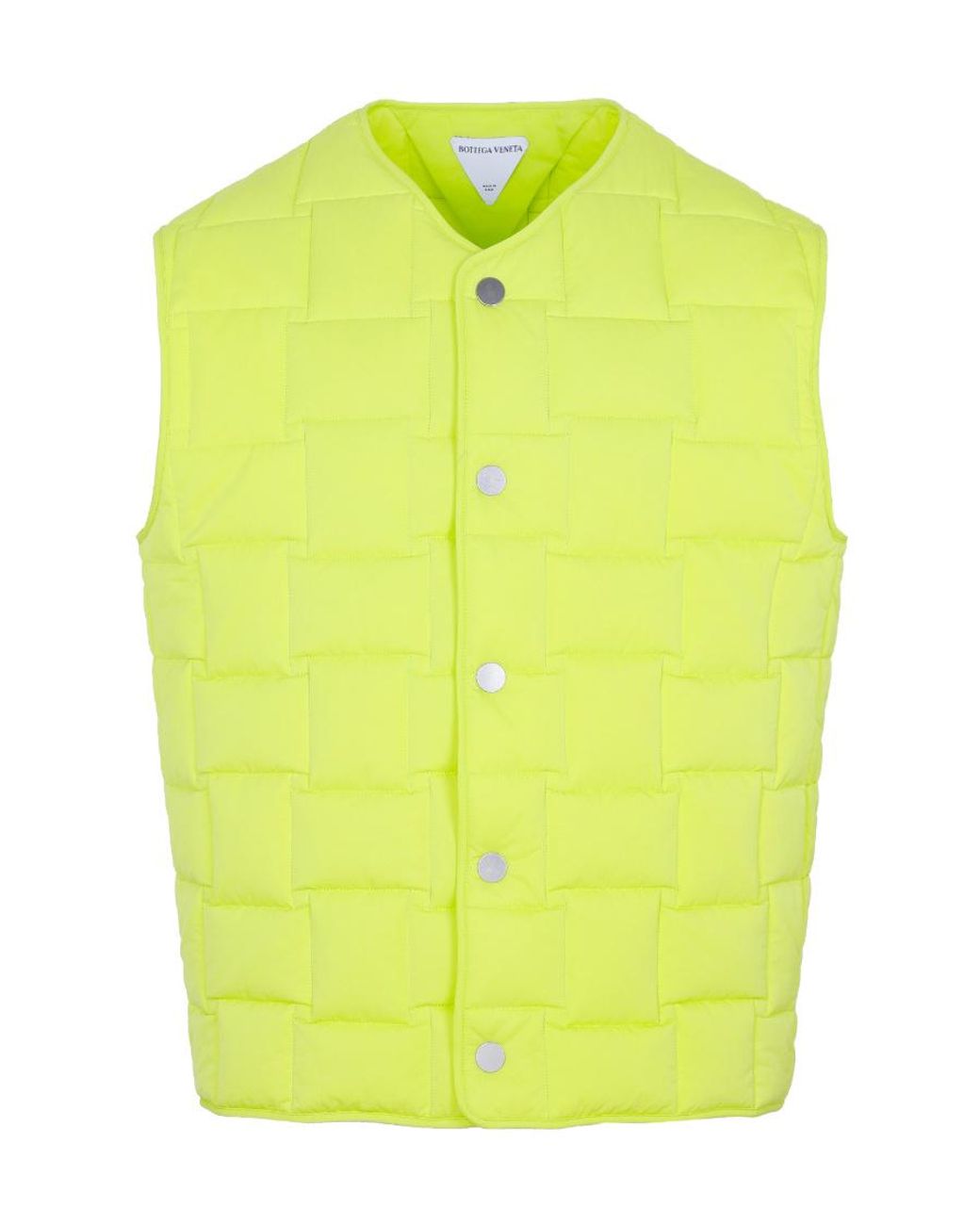 Bottega Veneta Yellow Buttoned V-Neck Padded Vest for men