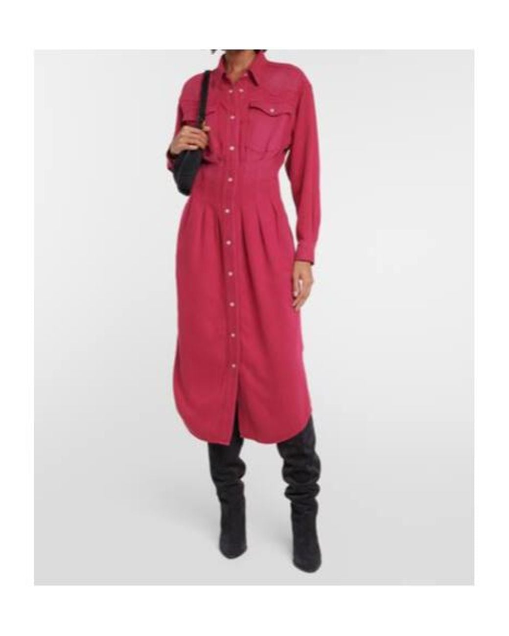 Isabel Marant Red Tomia Tencel Midi Dress