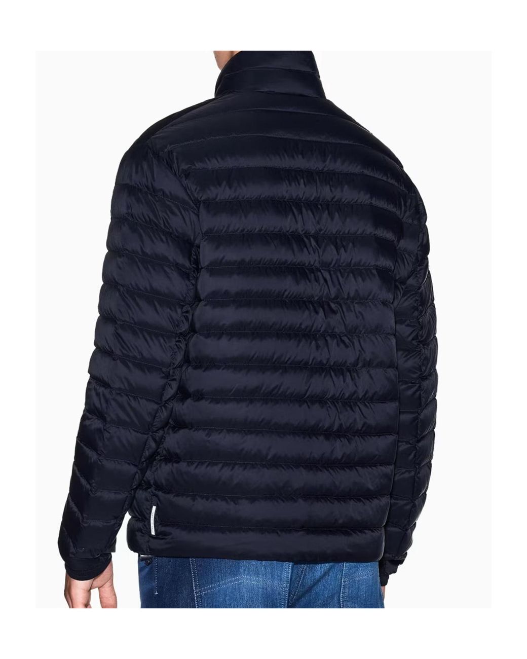 ARMANI EXCHANGE Blue Zipper Down Jacket for men