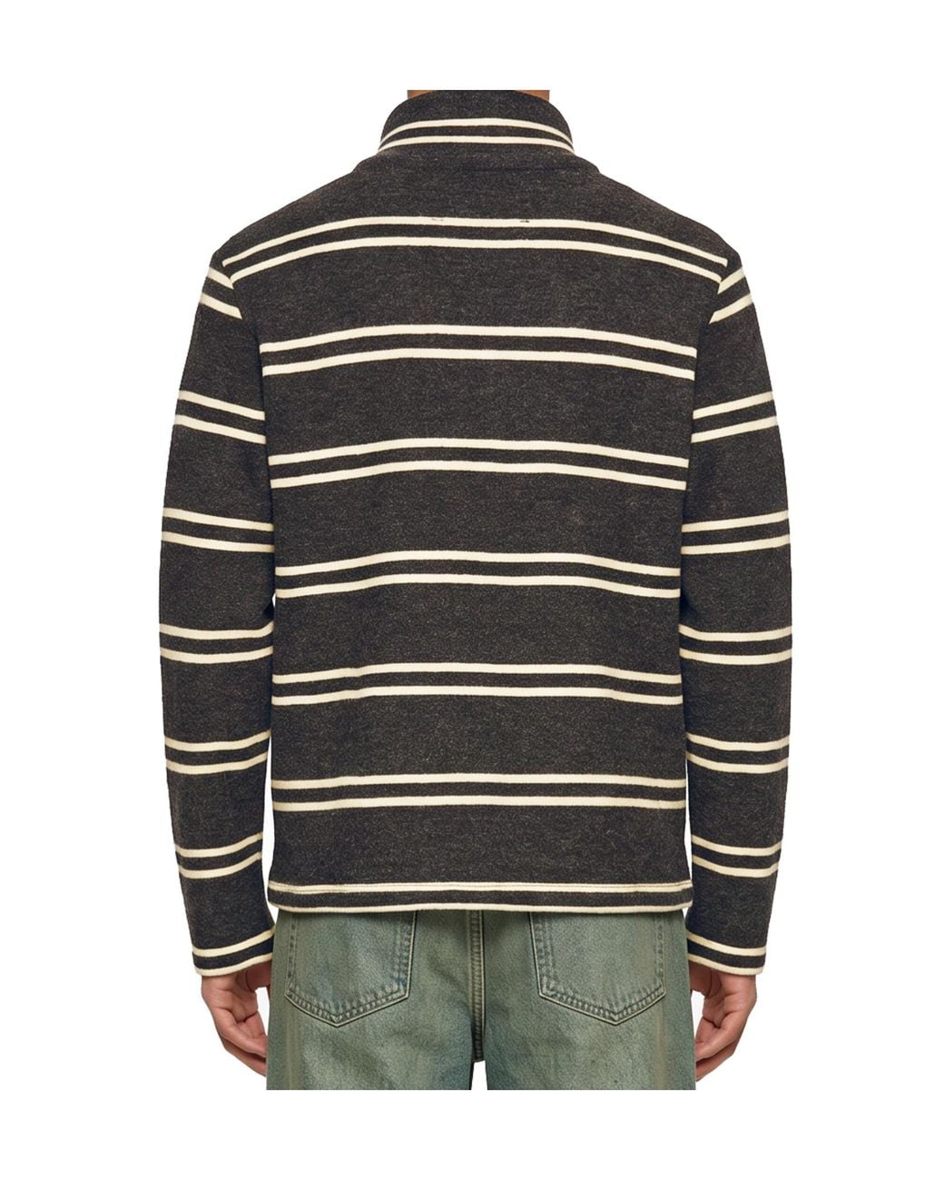 Song For The Mute Gray Striped Zip-Up Cardigan for men