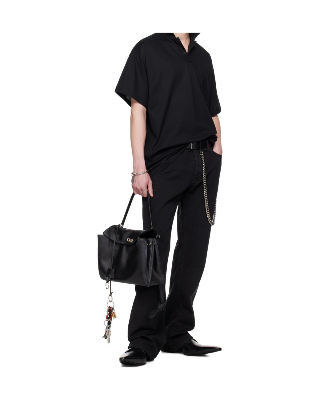 Balenciaga Black Mid-Waisted Straight-Leg Jeans