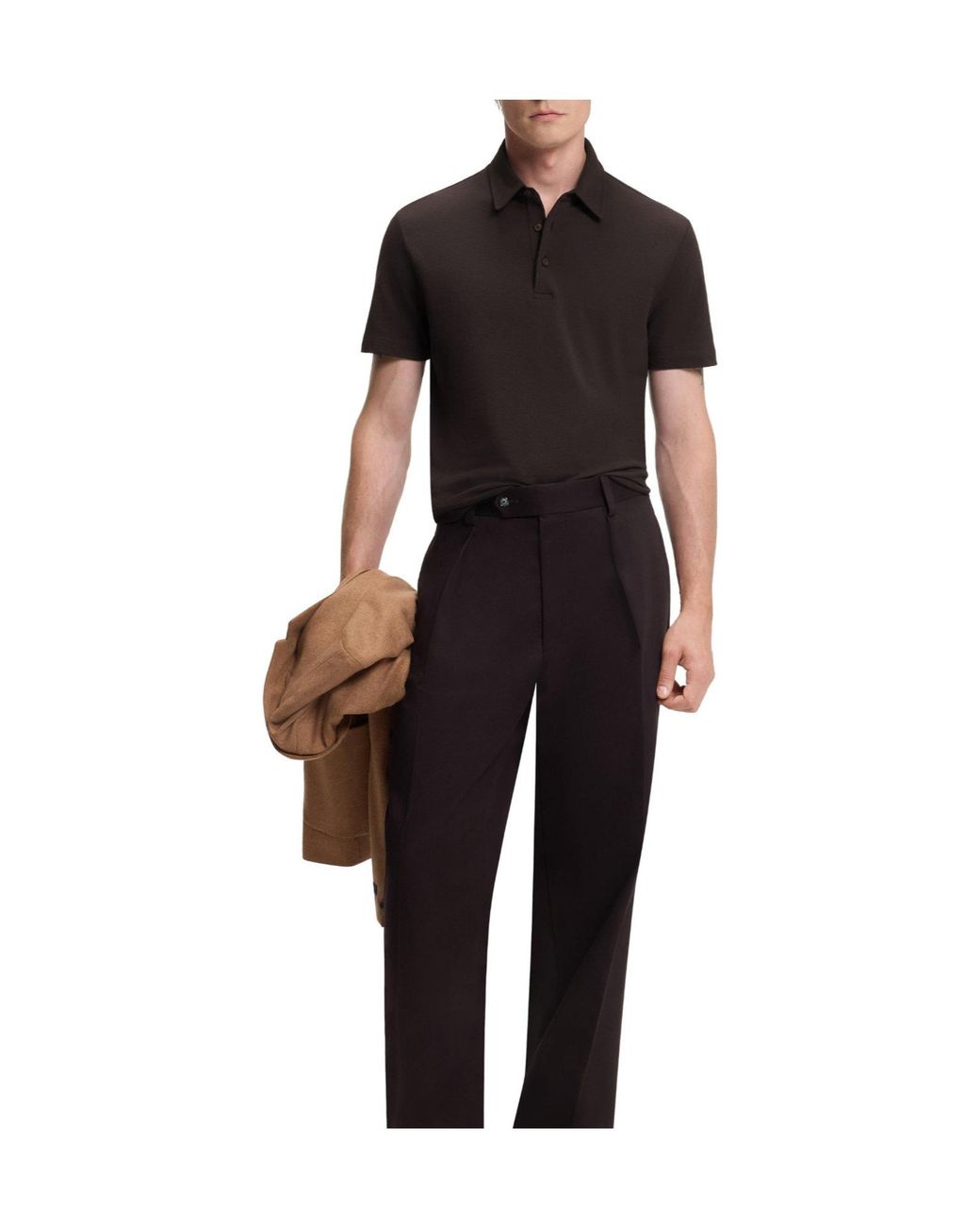 Boss Black Short-Sleeved Cotton Polo Shirt for men