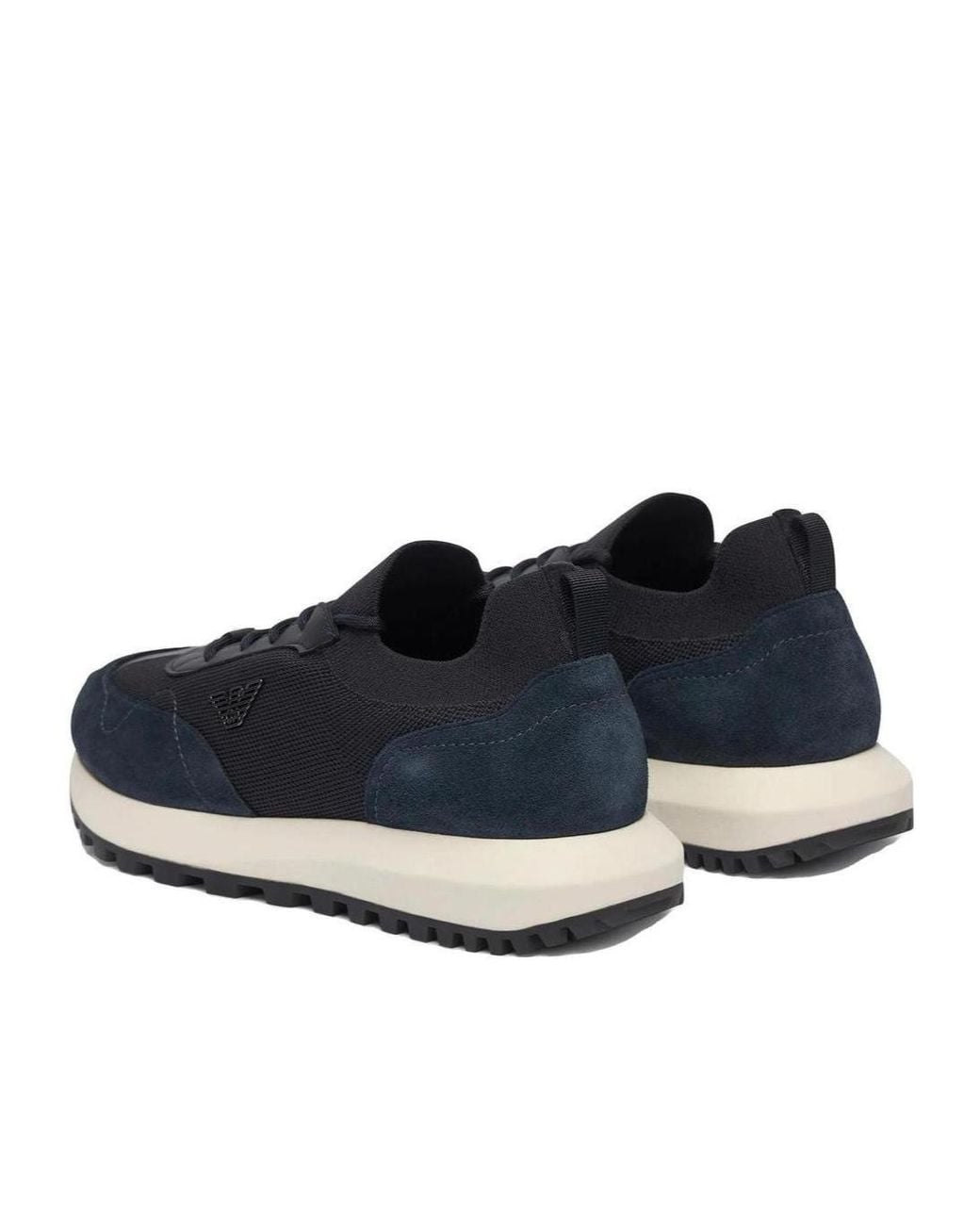 Emporio Armani Blue Logo Patch Sneakers for men