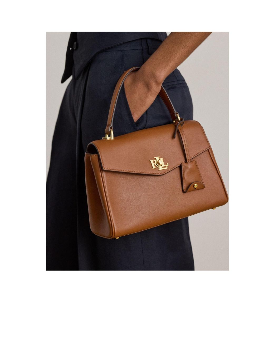 Ralph Lauren Brown Top Handle Bag