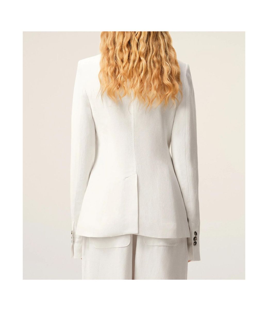 AMI White Ami Double Breasted V-Neck Blazer
