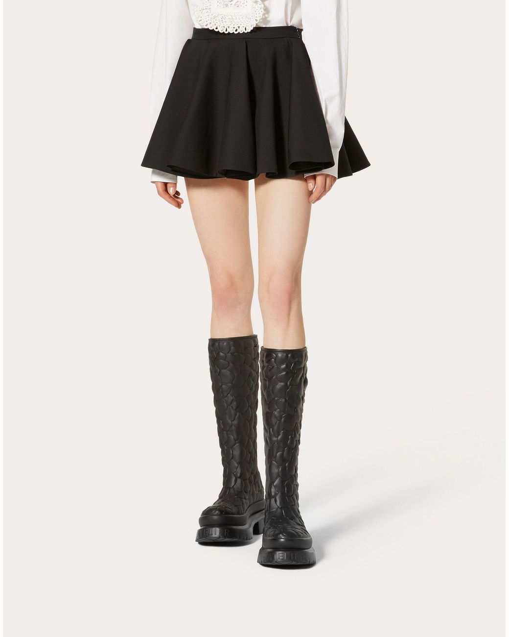 Valentino Black Crepe Couture Skirt