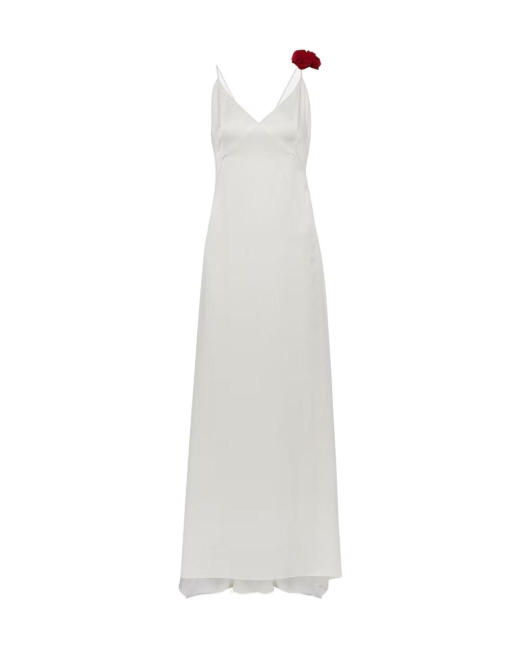 Magda Butrym White Rosette Embellished Slip Gown