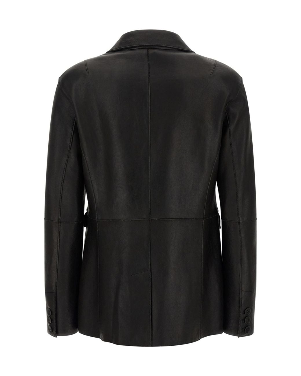 P.A.R.O.S.H. Black Long-Sleeve Leather Jacket