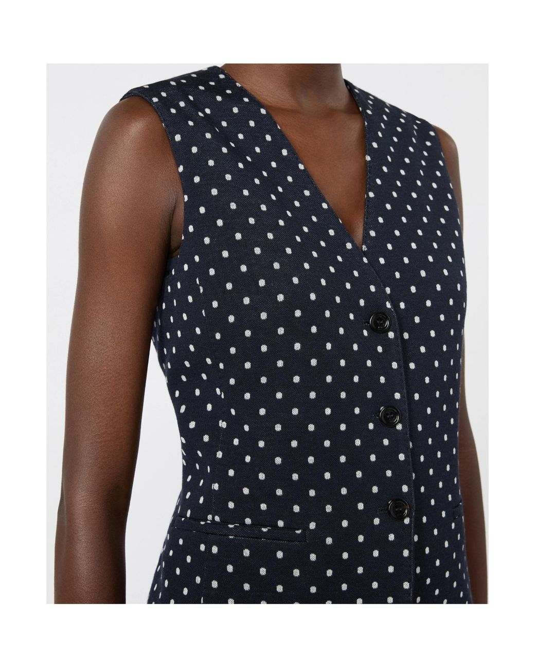 Max Mara Blue Polka Dot Vest