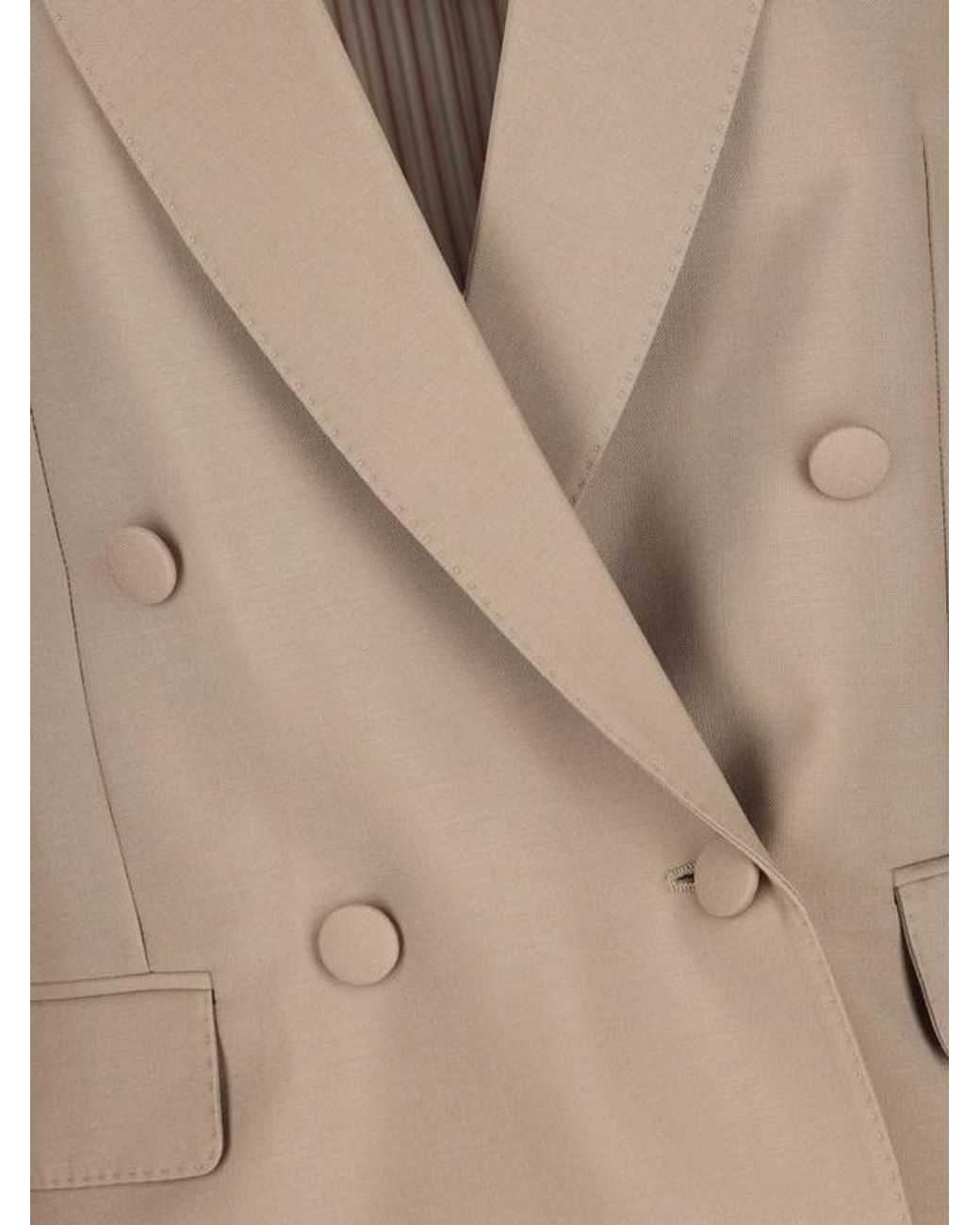 Valentino Natural Solid Double-Breasted Blazer