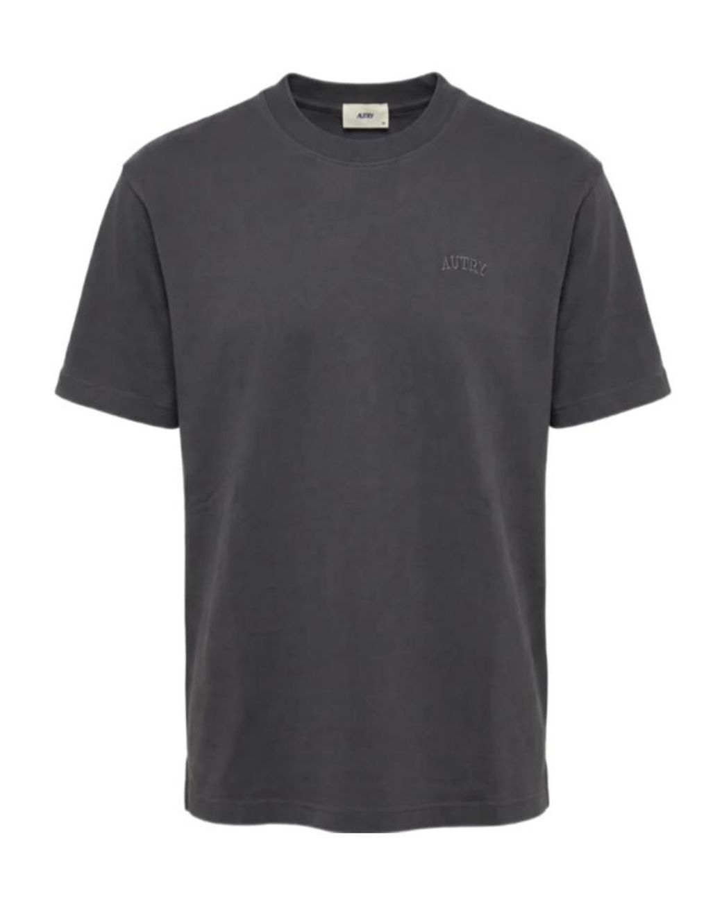 Autry Black Logo-Embroidered Cotton T-Shirt for men