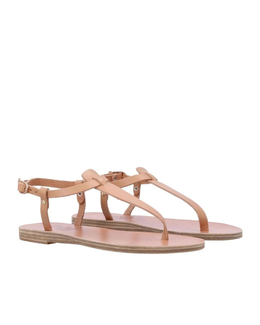 Ancient Greek Sandals Brown Lito Strappy Flat Sandals
