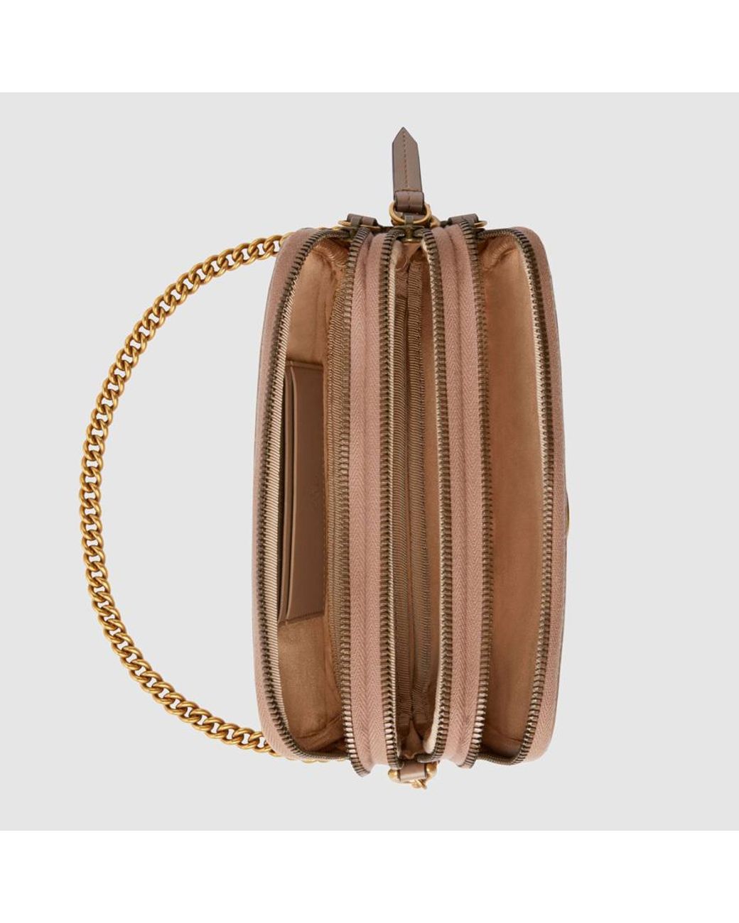 Gucci Brown Gg Marmont Mini Chain Bag