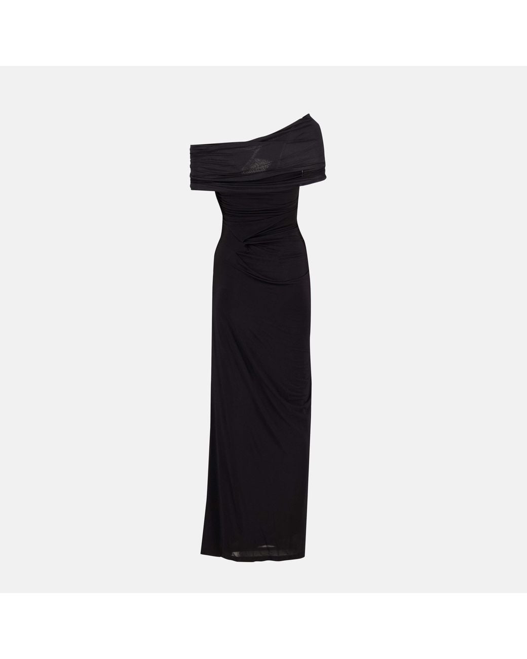 Christopher Esber Black Beach Glass Draped Maxi Dress
