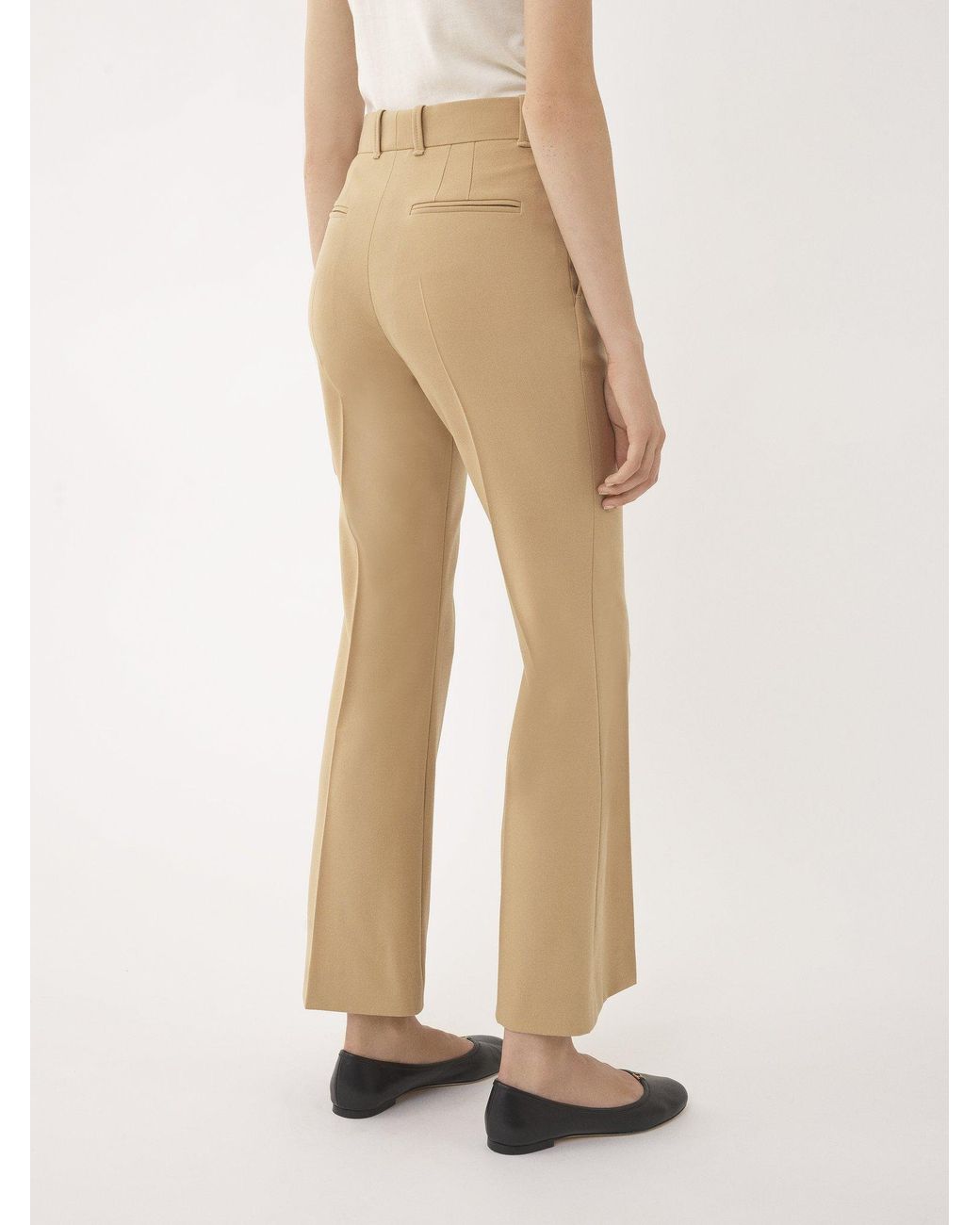 Chloé Natural Chloé Cropped Bootcut Pants